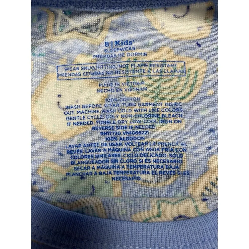 Target Hanukkah Pajama Pants 2 Piece Set Menorah Dreidel Blue Unisex‎ Kids 8